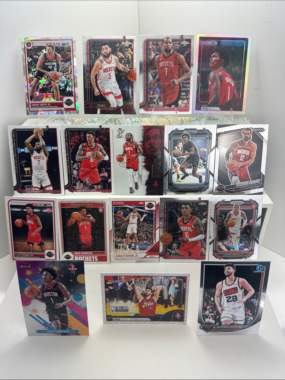 Kevin Durant Rockets lot of 17 w/ Thompson/Jabari Smith rookies Sengun/VanVleet